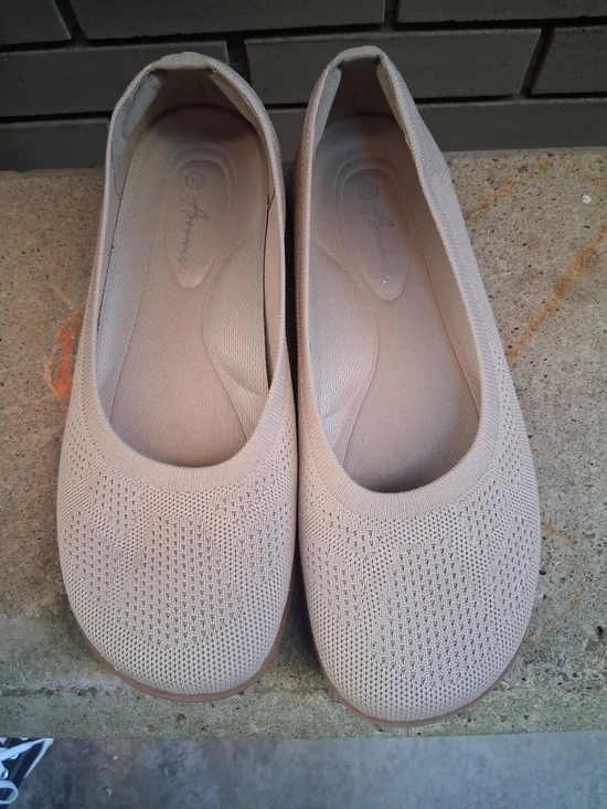 Comfort Knit Ballet Flats in Light Beige - Women's Shoes - Picture 1 of 4